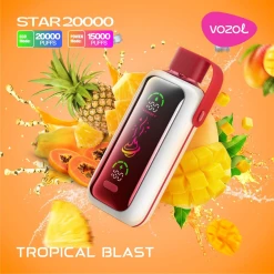 Vozol سيجارة ستار للاستخدام مرة واحدة 20000 سحبة - تروبيكال بلاست - (قابلة لإعادة التوصيل)