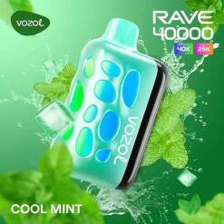 Vozol  Disposable Rave 40000 puff - Cool Mint - ( RECHARGEABLE )