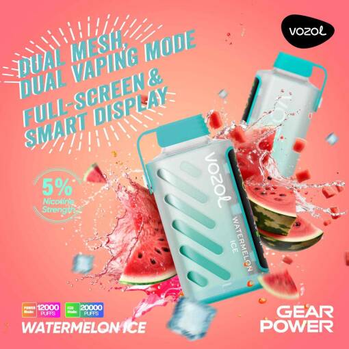 Vozol Gear Power 20000 puff - WATERMELON ICE - ( RECHARGEABLE )