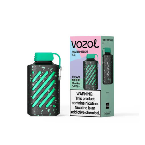 Vozol 10000 سحبة للاستخدام مرة واحدة - بطيخ آيسي ونعناع - (قابلة لإعادة التوصيل)