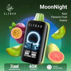 ELFBAR مون نايت 40000 حبة - كيوي باشن فروت جوافة - ( قابلة للشحن )
