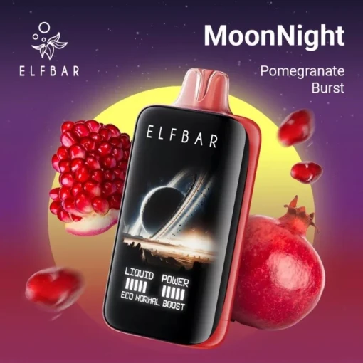 ELFBAR MOONNIGHT 40000 سحبة - بطعم الرمان - (قابلة لإعادة التوصيل)