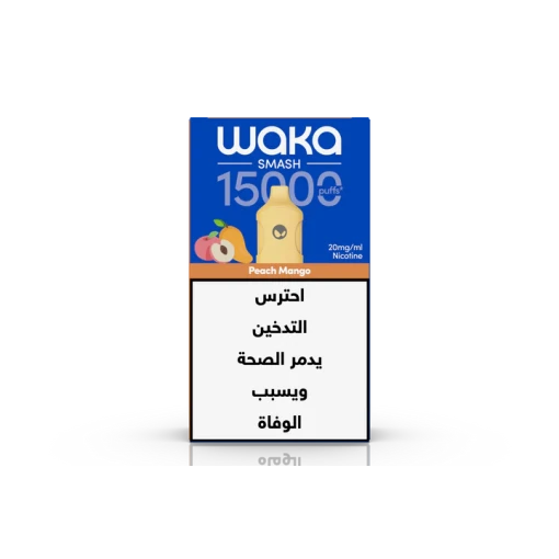 Waka Smash Disposable 15000 puff - Peach Mango - ( RECHARGEABLE )
