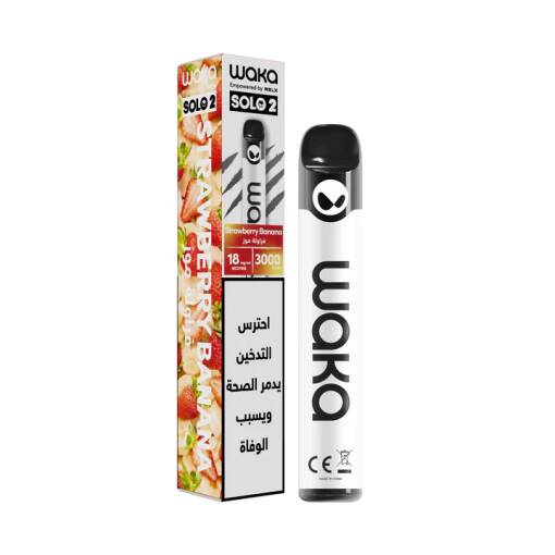 Waka Solo2 Disposable 3000 puff - Strawberry Banana - ( RECHARGEABLE )