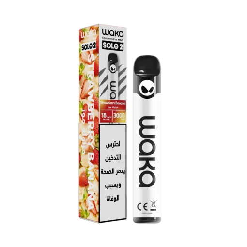 Waka Solo2 Disposable 3000 puff - Strawberry Banana - ( RECHARGEABLE )