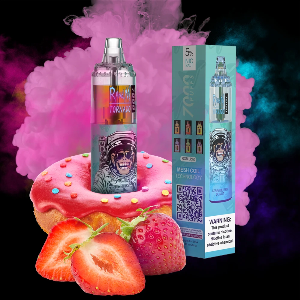 TORNADO Disposable 7000 puff - Strawberry Donut - ( RECHARGEABLE ) 1 TORNADO Disposable 7000 puff - Strawberry Donut - ( RECHARGEABLE )