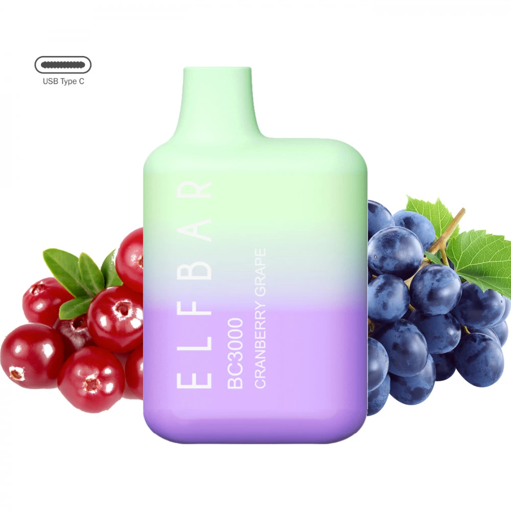 ELF BAR 5000 سحبة للاستخدام مرة واحدة - طعم التوت البري والعنب - (قابلة لإعادة التوصيل) 1 ELF BAR 5000 سحبة - عنب توت بري - ( قابلة للشحن )