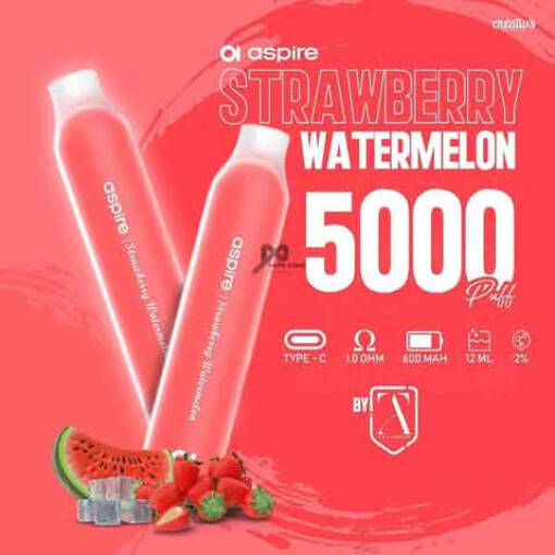 ASPIRE DISPOSABLE - STRAWBERRY WATERMELON - 5000 puff - ( RECHARGEABLE )