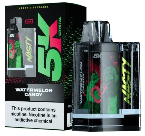 NASTY Disposable 5000 puff - Watermelon Candy - ( RECHARGEABLE ) 1 NASTY Disposable 5000 puff - Watermelon Candy - ( RECHARGEABLE )