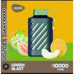 Vozol جهاز تنفس أخضر قابل لإعادة التوصيل، سعة 10000 سحبة للاستخدام مرة واحدة