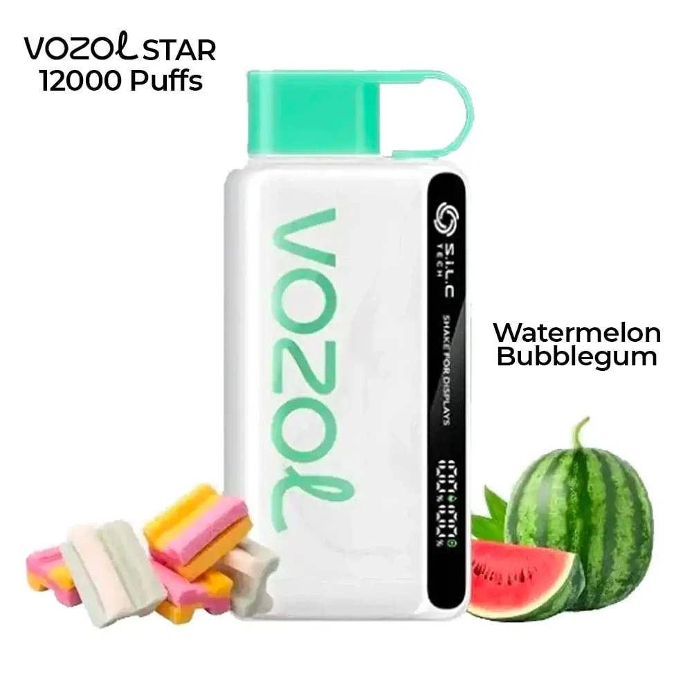 vozol star 12000 puffs disposable vape Vozol Star 12000 PUFF Disposable - Watermelon Bubblegum