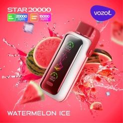 Vozol ستار 20000 سحبة للاستخدام مرة واحدة - آيس البطيخ - (قابلة لإعادة التوصيل)