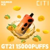 سيجارة CITY DISPOSABLE ١٥٠٠٠ سحبة GT21 - مانجا مآيس - (قابل للشحن) ٢٠ ملغ