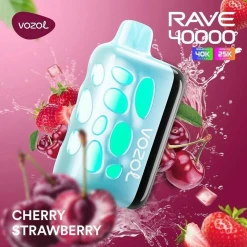 Vozol  Disposable Rave 40000 puff - Cherry Strawberry - ( RECHARGEABLE )