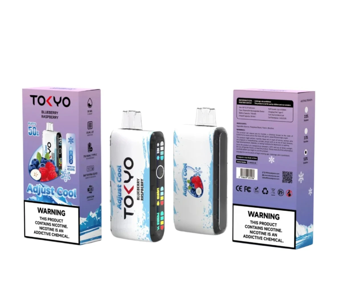 Tokyo Adjust Disposable 50000 puff - Blueberry Raspberry - ( RECHARGEABLE ) 1 Tokyo Adjust Disposable 50000 puff - Blueberry Raspberry - ( RECHARGEABLE )