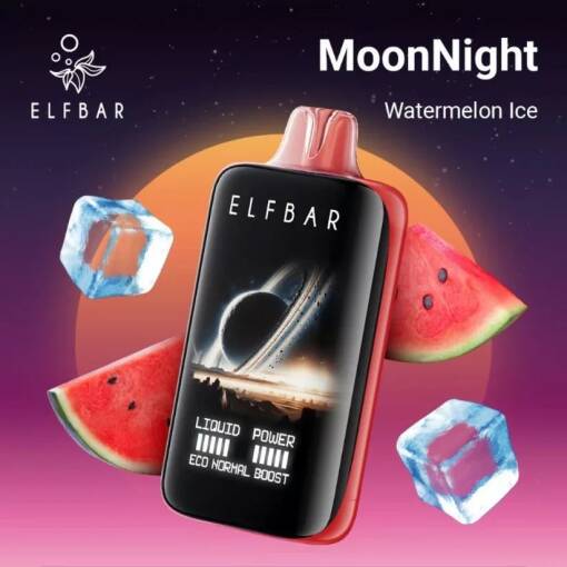 ELFBAR MOONNIGHT 40000 puff - Watermelon Ice - ( RECHARGEABLE )