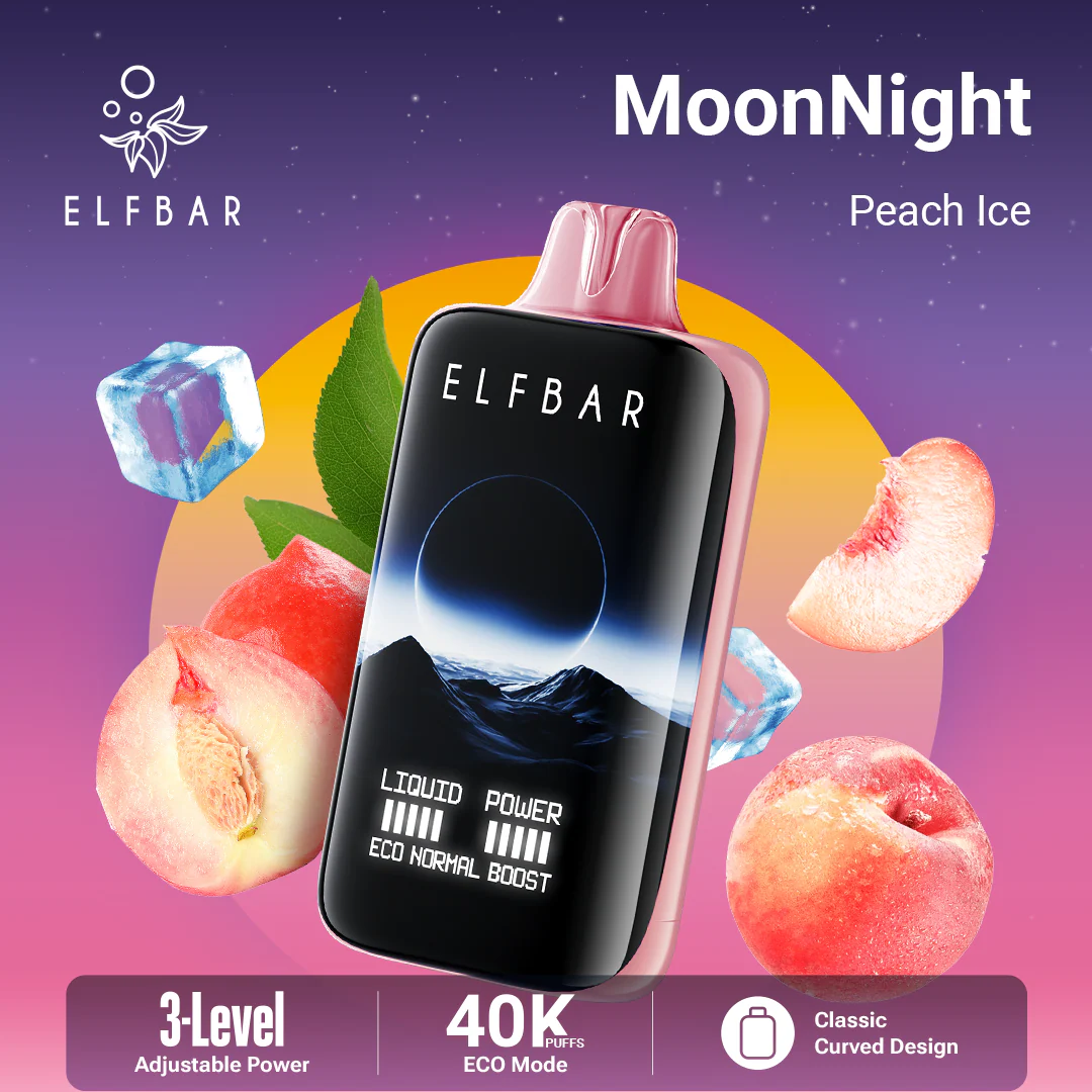 ELFBAR MOONNIGHT 40000 سحبة - Peach Ice - (قابلة لإعادة التوصيل) 1 ELFBAR MOONNIGHT 40000 سحبة - Peach Ice - (قابلة لإعادة التوصيل)