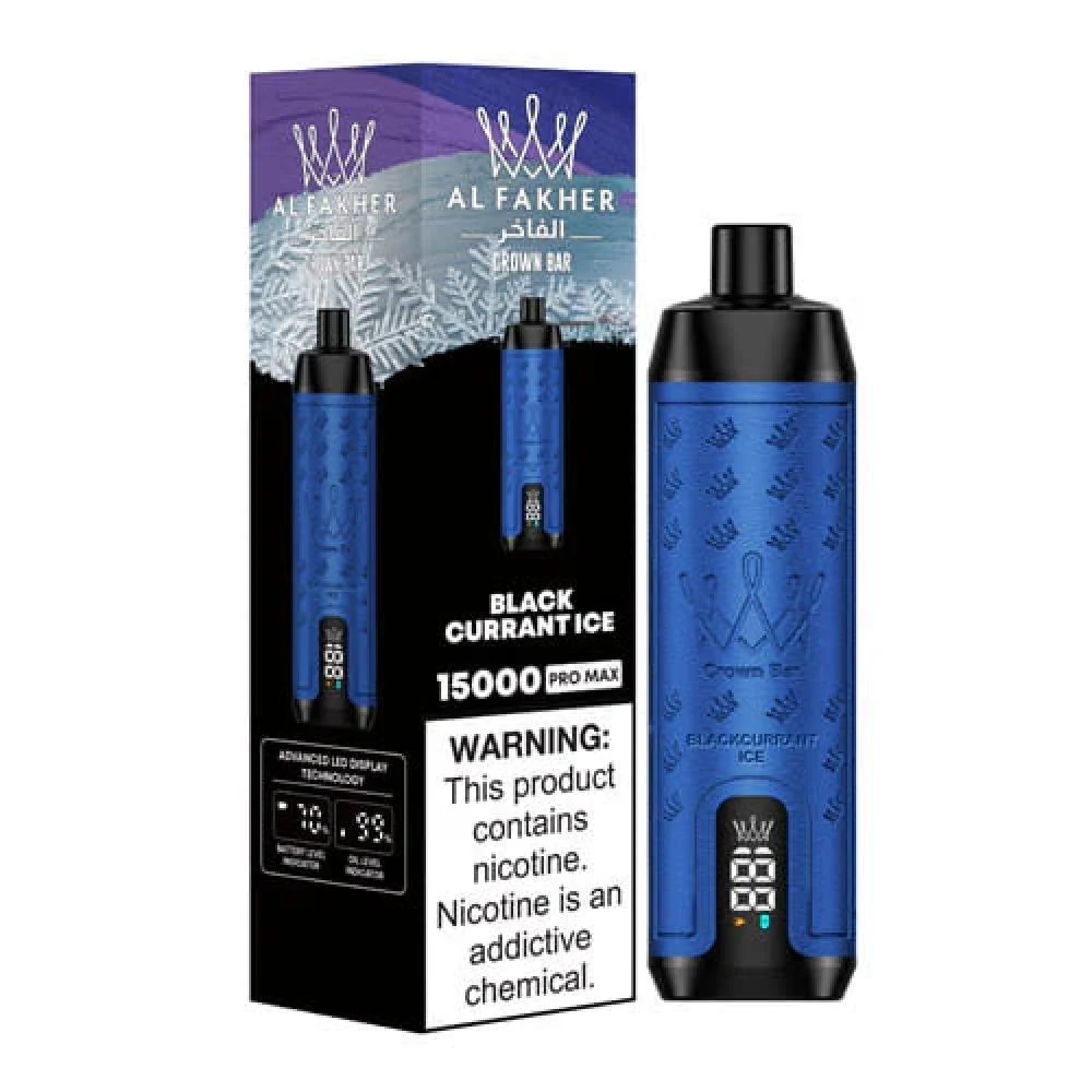 ALFAKHER CROWN BAR Disposable 15000 puff - DTL - BLACKCRRUNT ICE - ( RECHAGEABLE ) 1 ALFAKHER CROWN BAR Disposable 15000 puff - DTL - BLACKCRRUNT ICE - ( RECHAGEABLE )
