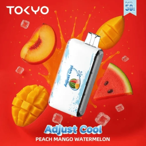 Tokyo Adjust Disposable 50000 puff - PEACH MANGO WATERMELON - ( RECHARGEABLE ) 1 Tokyo Adjust Disposable 50000 puff - PEACH MANGO WATERMELON - ( RECHARGEABLE )