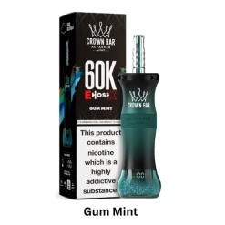 Al Fakher Crown Bar E Hose X Disposable - GUM MINT - (60000 Puffs) ( RECHARGEABLE )