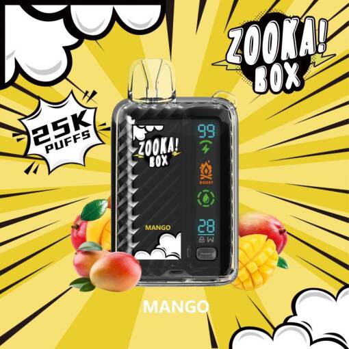 ZOOKA BOX Disposable - MANGO - (25000 Puffs) ( RECHARGEABLE ) 50MG 1 ZOOKA BOX Disposable - MANGO - (25000 Puffs) ( RECHARGEABLE ) 50MG