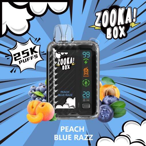 ZOOKA BOX Disposable - PEACH BLUERAZZ - (25000 Puffs) ( RECHARGEABLE ) 50MG 1 ZOOKA BOX Disposable - PEACH BLUERAZZ - (25000 Puffs) ( RECHARGEABLE ) 50MG