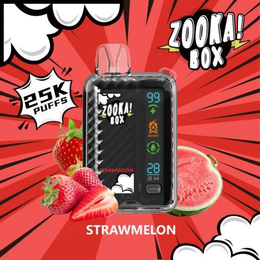 ZOOKA BOX Disposable - STRAWMELON - (25000 Puffs) ( RECHARGEABLE ) 50MG 1 ZOOKA BOX Disposable - STRAWMELON - (25000 Puffs) ( RECHARGEABLE ) 50MG