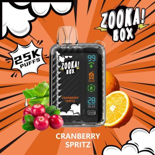 ZOOKA BOX Disposable - CRANBERRY SPRITZ - (25000 Puffs) ( RECHARGEABLE ) 50MG 1 ZOOKA BOX Disposable - CRANBERRY SPRITZ - (25000 Puffs) ( RECHARGEABLE ) 50MG