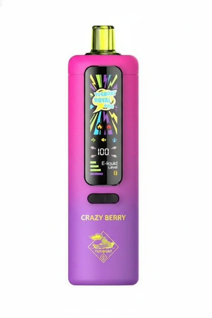 Tugboat Royal Pro DTL - CRAZT BERRY - 40000 مزة للديسبوزابل (قابلة للشحن) 1 Tugboat Royal Pro DTL - CRAZT BERRY - 40000 مزة للديسبوزابل ( قابلة للشحن )