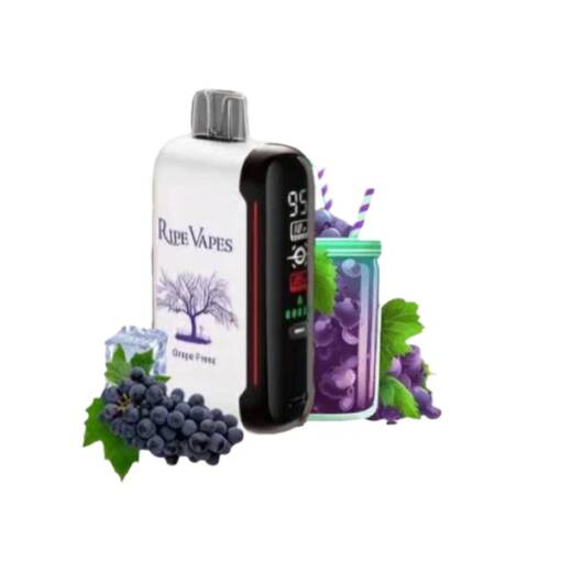RIPE VAPES  Disposable 20000 puff - GRAPE FREEZ - ( RECHARGEABLE )