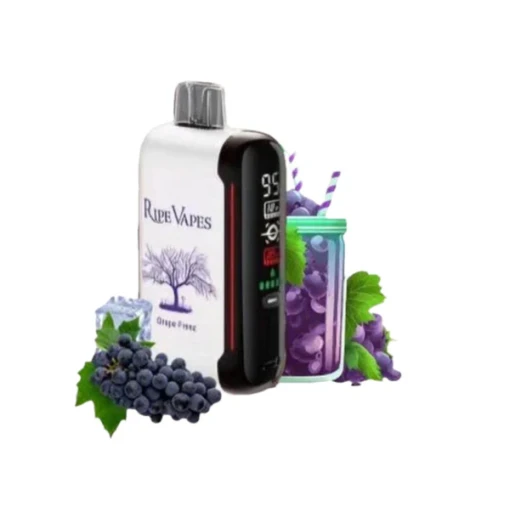 RIPE VAPES  Disposable 20000 puff - GRAPE FREEZ - ( RECHARGEABLE )