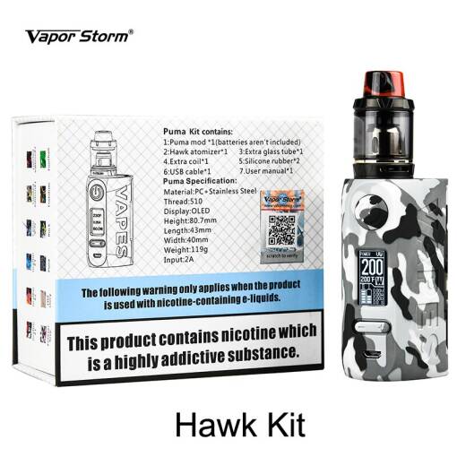 Vapor Storm Puma 200W TC Kit with Hawk Tank 1 Vapor Storm Puma 200W TC Kit with Hawk Tank