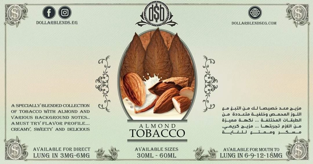 DOLLAR - Almond Tobacco - MTL - 30 ML 1 DOLLAR - Almond Tobacco - MTL - 30 ML