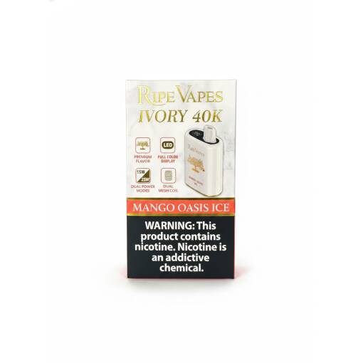 RIPE VAPES IVORY Disposable 40000 puff - MANGO OASIS ICE - ( RECHARGEABLE )