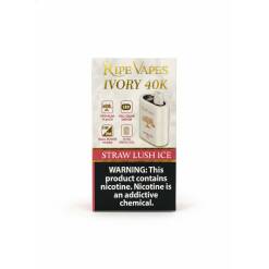 RIPE VAPES IVORY Disposable 40000 puff - STRAW LUSH ICE - ( RECHARGEABLE )