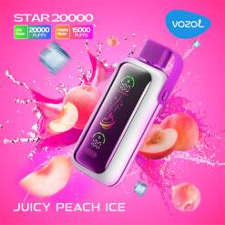 Vozol Disposable Star 20000 puff - JUICY PEACH ICE - ( RECHARGEABLE )