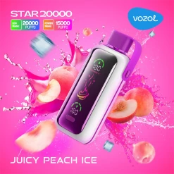 Vozol Disposable Star 20000 puff - JUICY PEACH ICE - ( RECHARGEABLE )