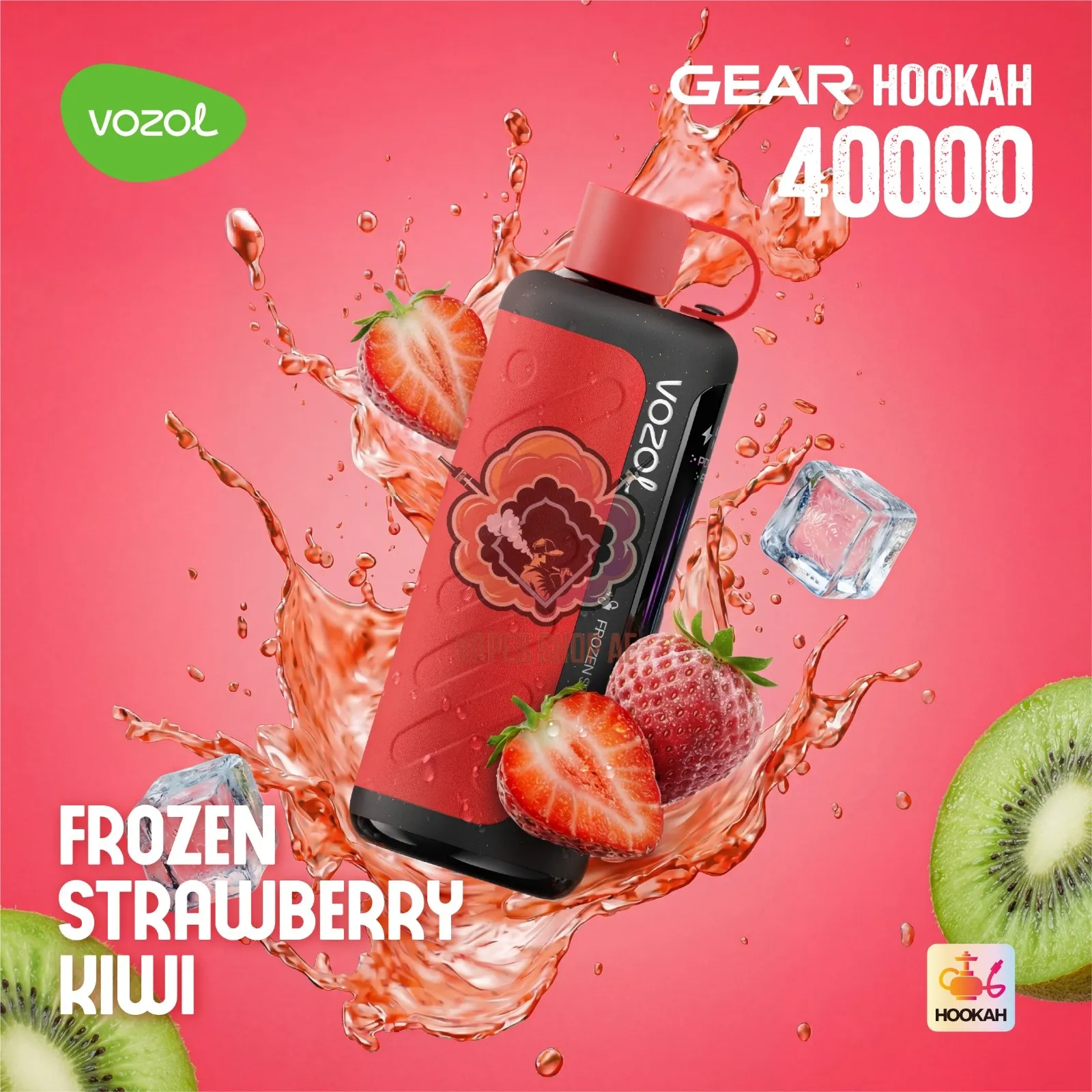 VOZOL Gear Hookah 40000 Puffs Disposable - FROZEN STRAWBERRY KIWI - (RECHARGEABLE ) 1 VOZOL Gear Hookah 40000 Puffs Disposable - FROZEN STRAWBERRY KIWI - (RECHARGEABLE )