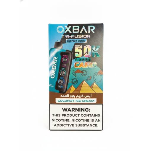 OXBAR TRI-FUSION SUPER COOL Disposable 50000 puff - COCONUT ICE CREAM - ( RECHARGEABLE )
