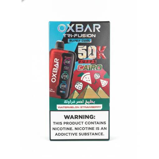 OXBAR TRI-FUSION SUPER COOL Disposable 50000 puff - WATERMELON STRAWBERRY - ( RECHARGEABLE ) 1 OXBAR TRI-FUSION SUPER COOL Disposable 50000 puff - WATERMELON STRAWBERRY - ( RECHARGEABLE )