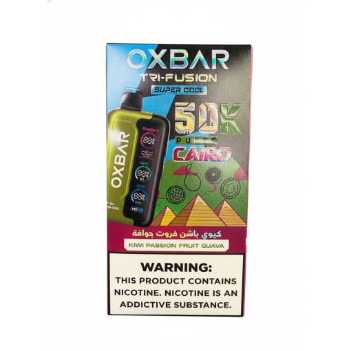 OXBAR TRI-FUSION SUPER COOL Disposable 50000 puff - KIWI PASSIONFRUIT GUAVA - ( RECHARGEABLE ) 1 OXBAR TRI-FUSION SUPER COOL Disposable 50000 puff - KIWI PASSIONFRUIT GUAVA - ( RECHARGEABLE )