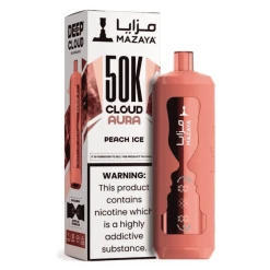 MAZAYA SHISHA - PEACH ICE - 50000 Puffs Disposable ( RECHARGEABLE )