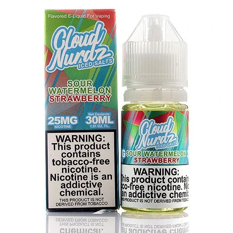 CLOUD NURDZ ICED - SOUR WATERMELON STRAWBERRY - SALT - 30ML 1 CLOUD NURDZ ICED - SOUR WATERMELON STRAWBERRY - SALT - 30ML