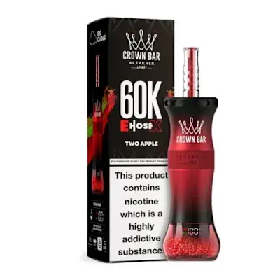 Al Fakher Crown Bar E Hose X Disposable - TWO APPLE - (60000 Puffs) ( RECHARGEABLE ) 1 Al Fakher Crown Bar E Hose X Disposable - TWO APPLE - (60000 Puffs) ( RECHARGEABLE )