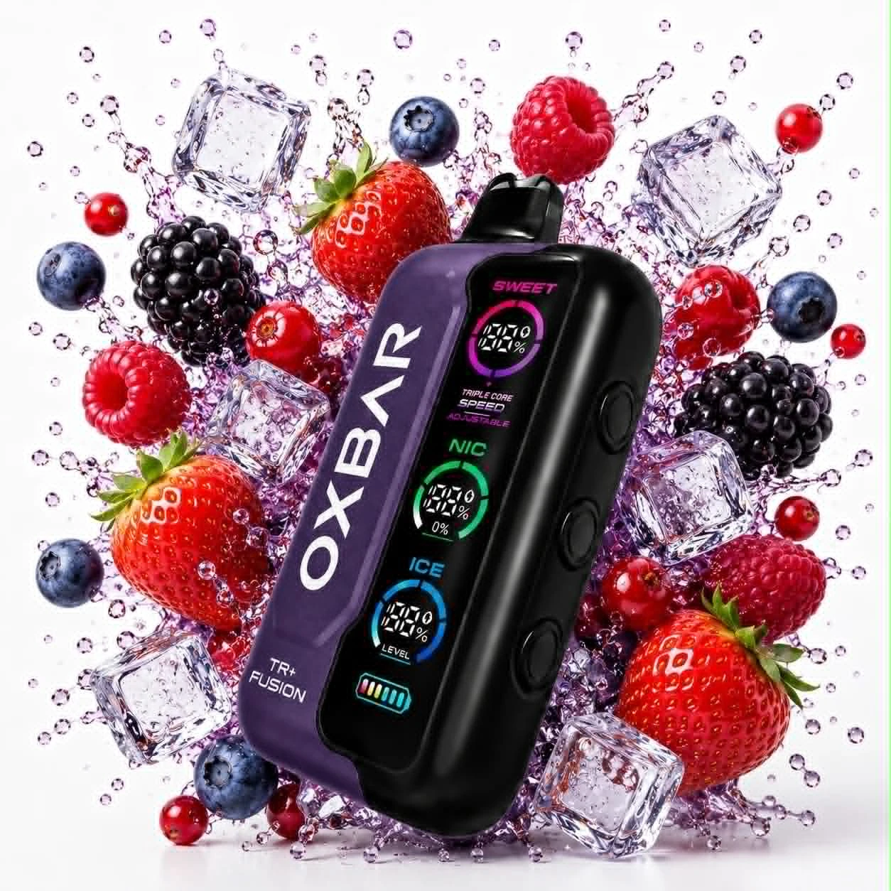 OXBAR TRI-FUSION SUPER COOL Disposable 50000 puff - MIX BERRIES - ( RECHARGEABLE ) 1 OXBAR TRI-FUSION SUPER COOL Disposable 50000 puff - MIX BERRIES - ( RECHARGEABLE )