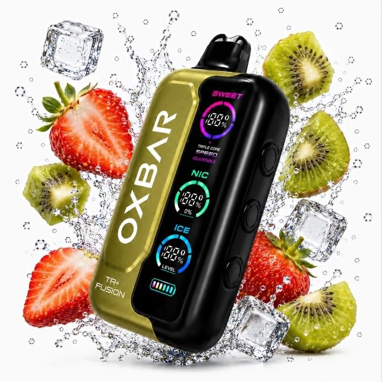 OXBAR TRI-FUSION SUPER COOL Disposable 50000 puff - STRAWBERRY KIWI - ( RECHARGEABLE ) 1 OXBAR TRI-FUSION SUPER COOL Disposable 50000 puff - STRAWBERRY KIWI - ( RECHARGEABLE )