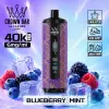 Al Fakher Crown Bar MEGAMAX Disposable - BLUEBERRY MINT - (40000 Puffs) ( RECHARGEABLE )