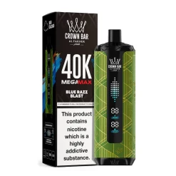 Al Fakher Crown Bar MEGAMAX Disposable - BLUE RAZZ BLAST - (40000 Puffs) ( RECHARGEABLE )
