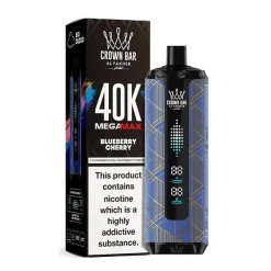 Al Fakher Crown Bar MEGAMAX Disposable - BLUEBERRY CHERRY - (40000 Puffs) ( RECHARGEABLE )
