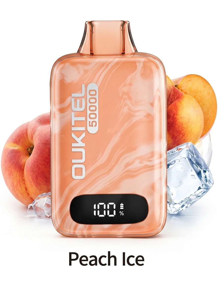 OUKITEL MATE PRO Disposable 50000 puffs - PEACH ICE - ( RECHARGEABLE ) 1 OUKITEL MATE PRO Disposable 50000 puffs - PEACH ICE - ( RECHARGEABLE )